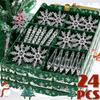 Acrylic Christmas Ice Pendants Crystal Clear Snowflake Icicle Xmas Tree Hanging Pendant Ornaments New Year Home Party Decoration