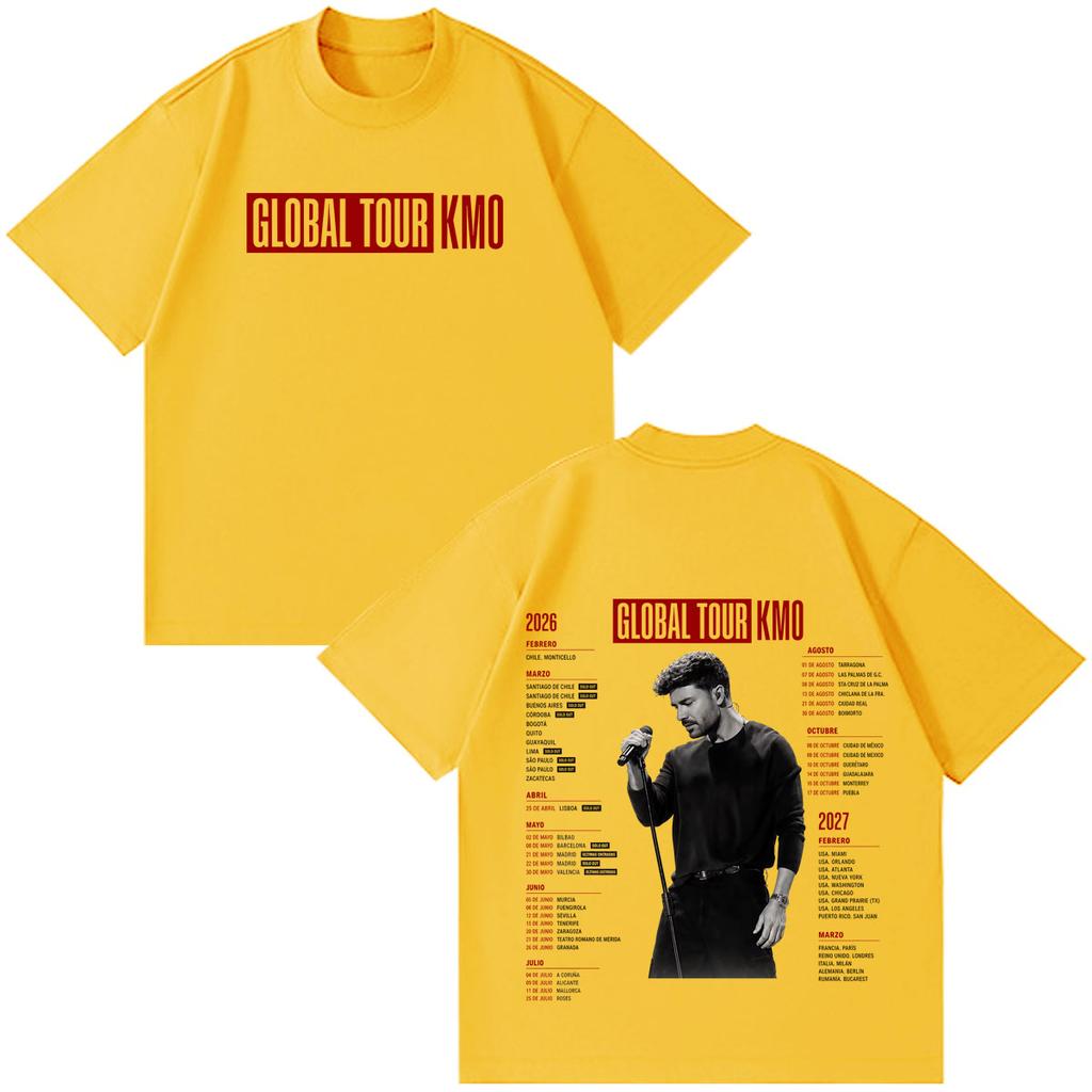 Singer Pablo Alborn Kmo Global Tour 2026 Print Tees Unisex Unisex Hiphop Tshirts Shortsleeved Loose Vintage Tshirts Streetwear