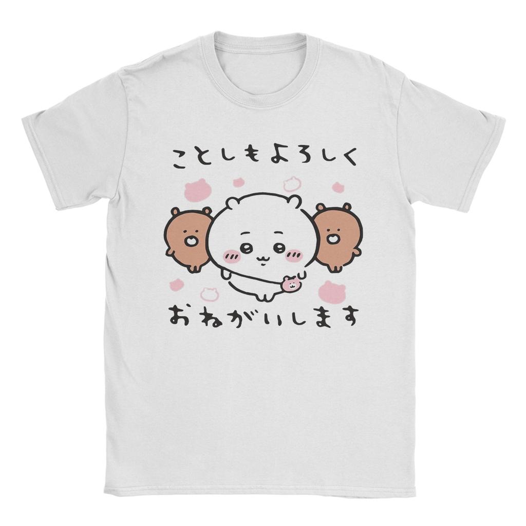 Chiikawa inspiriertes 3-in-1 süßes Design T-Shirt Herren Damen Neuheit Baumwoll-T-Shirts Rundhals Kurzarm T-Shirt Original Oberteile