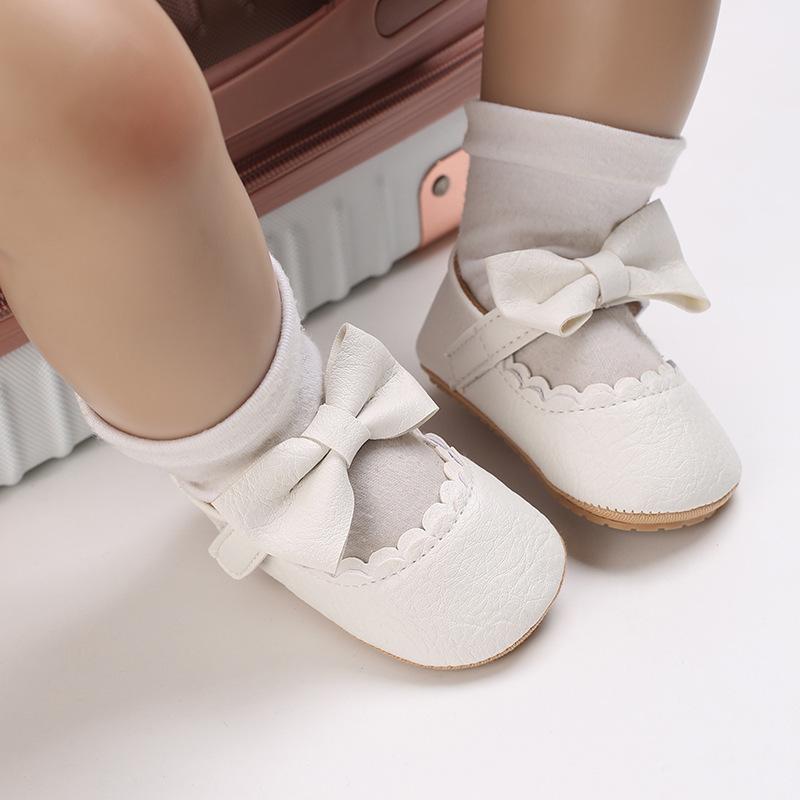 Spring and Autumn 0-1 Year Old Baby Toddler Shoes Soft Bottom Breathable Baby Shoes Half Rubber Sole All-match Princess Shoes
