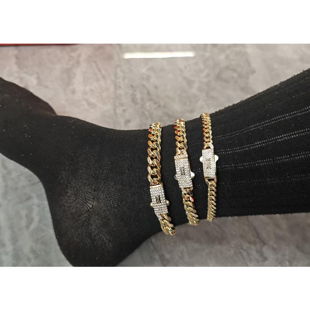 Fashion Monaco Anklet 4N6N8N23cm25cm High Quality 14K Gold Plated Anti-fading Anklet for Men and Women