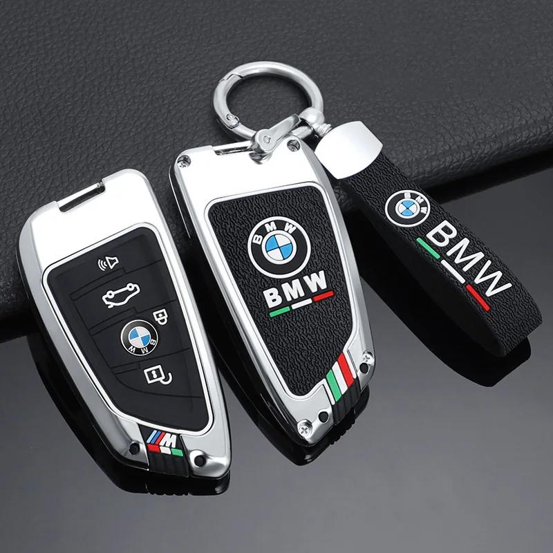 Hot 2025 Zinc Alloy Silica Gel Car Key Case Full Cover for BMW X1 X3 X4 X5 F15 X6 F16 G30 7 Series G11 F48 F39 520 525 f30 118i