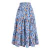 Women's Ruffled Spring Casual Long Skirt Plain Color Skirt Retro Pleated Skirt