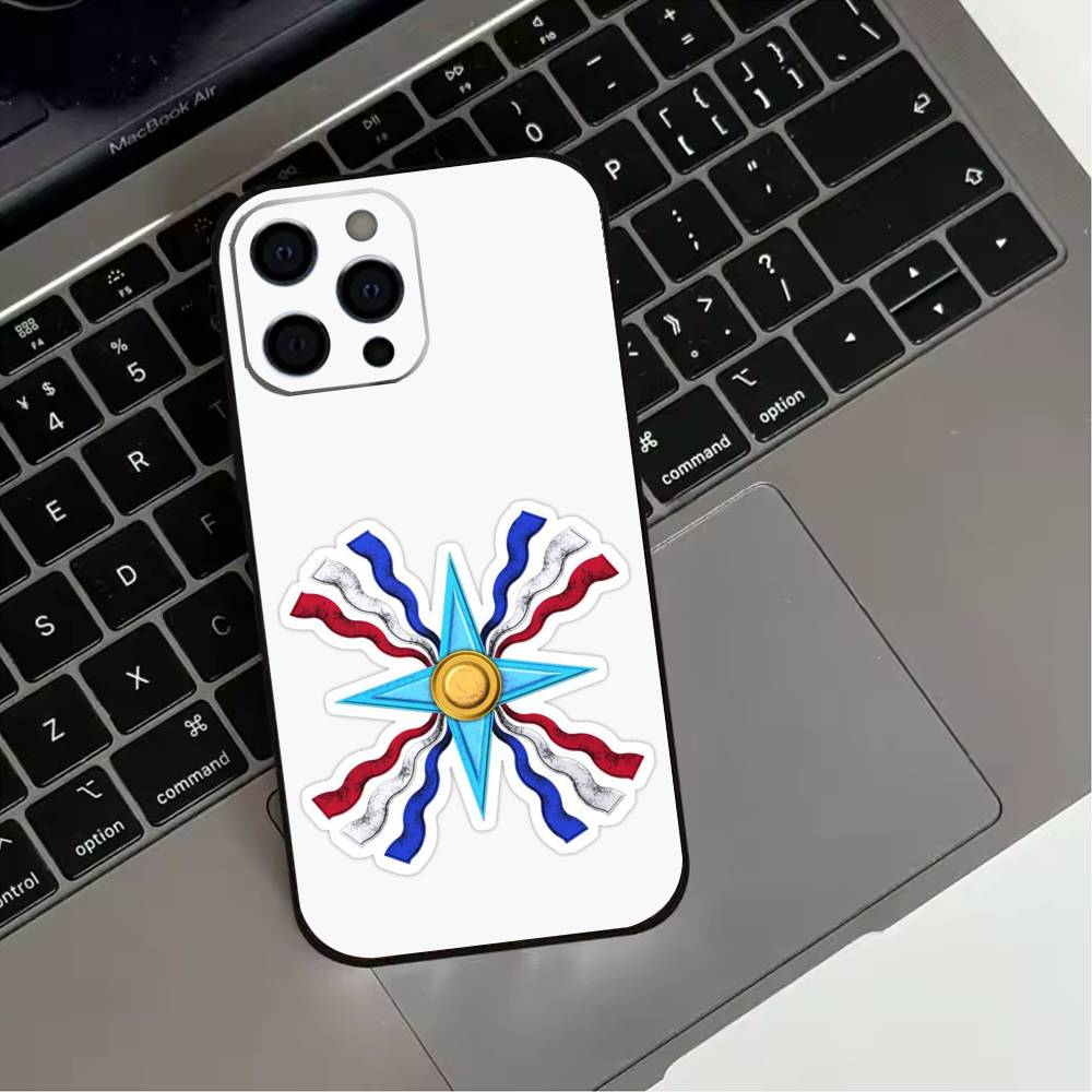 A-Assyrian F-Flag Phone Case For iPhone 17,16,15,14,13,12,11 Plus,Pro Max,XS,Soft Silicone Black Cover iPhone11PROMAX