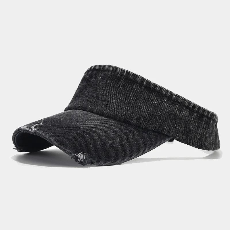 Freedom Outdoors Lente en Zomer Denim Effen Vizieren Baseballpet Verstelbare Zonneklep Voor Mannen en Vrouwen 05 56-61cm wear zwart