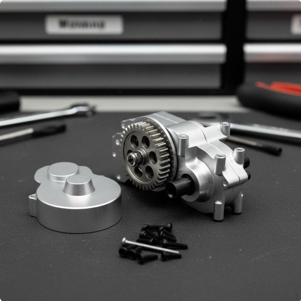 Metal Rear Gearbox Assembly Easy Installation 1/24 Scale RC Car Red