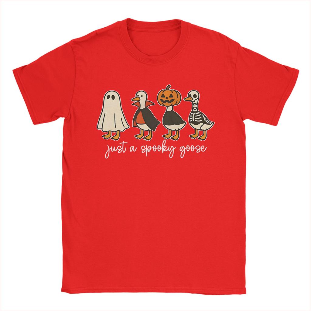 All Seasons Spooky Goose On The Loose Halloween T Shirt For Unisex Pure Cotton T-shirts Short Sleeve Clothing