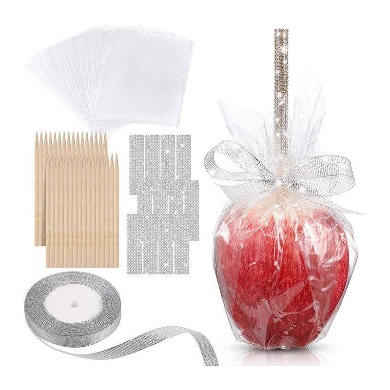 2025 Trend Candy Caramel Sticks And Bags- 36 Pack 36 Bags, 36 Sticks, 1 Glitter Ribbon Making Kit