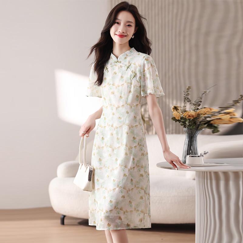 La Chapelle Modern Chinese A-line Qipao Dress L