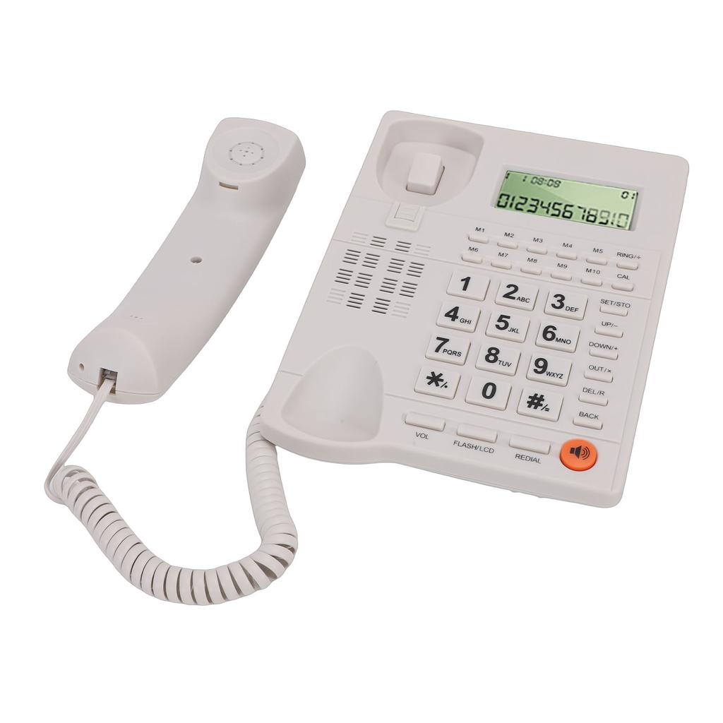 Corded Landline Phone Caller ID Hotel Home Phone Large Key Telephone with Speaker Clear Display