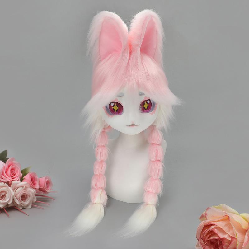 

Beast clothing kig rabbit animal head finished product Comic-Con Furui COS plush braided animal head quasi-beast claw beast foot hood one size