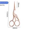 Creative Gold Crane Retro Titanium Thread Scissors for Cross Stitch and Tea Art