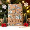 Vintage Kraft Christmas Gift Wrapping Paper Double Sided Print Kraft Roll Pine Tree Reindeer DIY Present Packaging Sheet