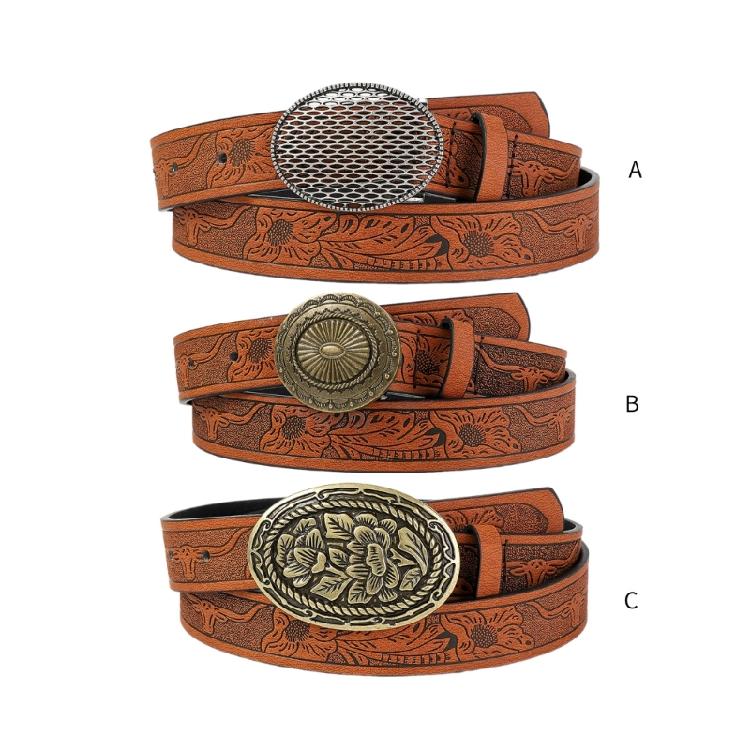 Girl Belt Cowgirl Embossed Waist Belt Rock and Roll Punk for Jeans Dress