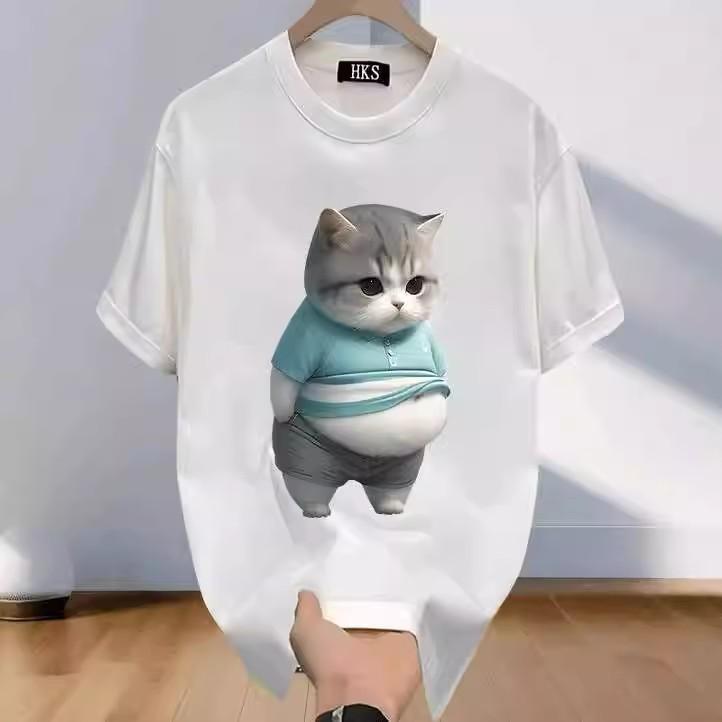 Trendy Brand Short-Sleeved Pure Cotton Men'S Printed T-Shirt Trendy Men'S And Women'S Versatile Round Neck T-Shirt Men'S