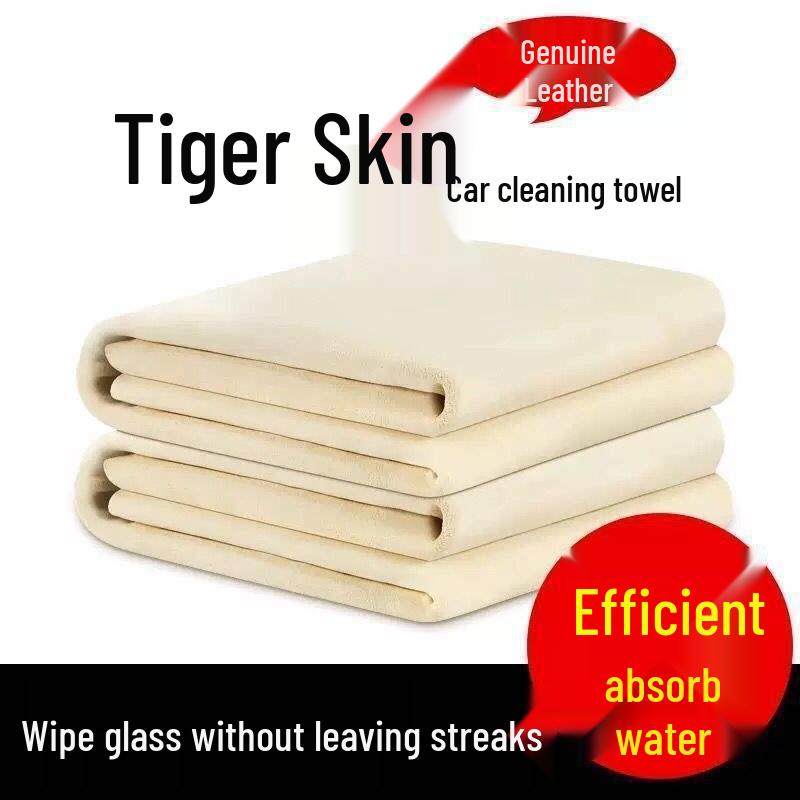 Non-shedding Absorbent Car Wash Towel: Deerskin Chamois for Streak-free Glass Cleaning