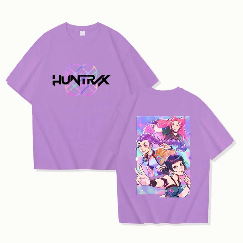 New Women's Fashion Funny Kpop Demon Hunters Graphic Print T Shirt Summer Unisex Loose Casual Plus Size Tee Tops