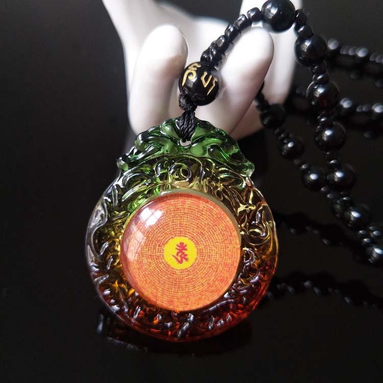 New glazed Shurangama mantra pendant pendant, scripture protection, men's and women's necklaces