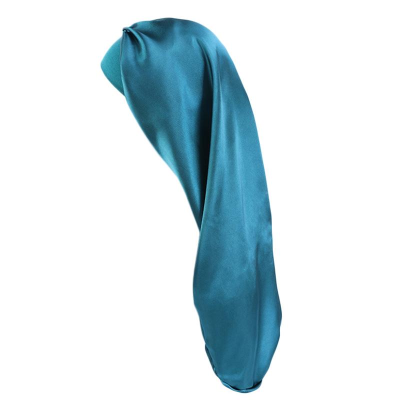 1Pc Women Solid Color Hair Hat Double Sided Silk Satin Bonnet Long Hair Polyester Night Sleep Cap Dreadlocks Braids