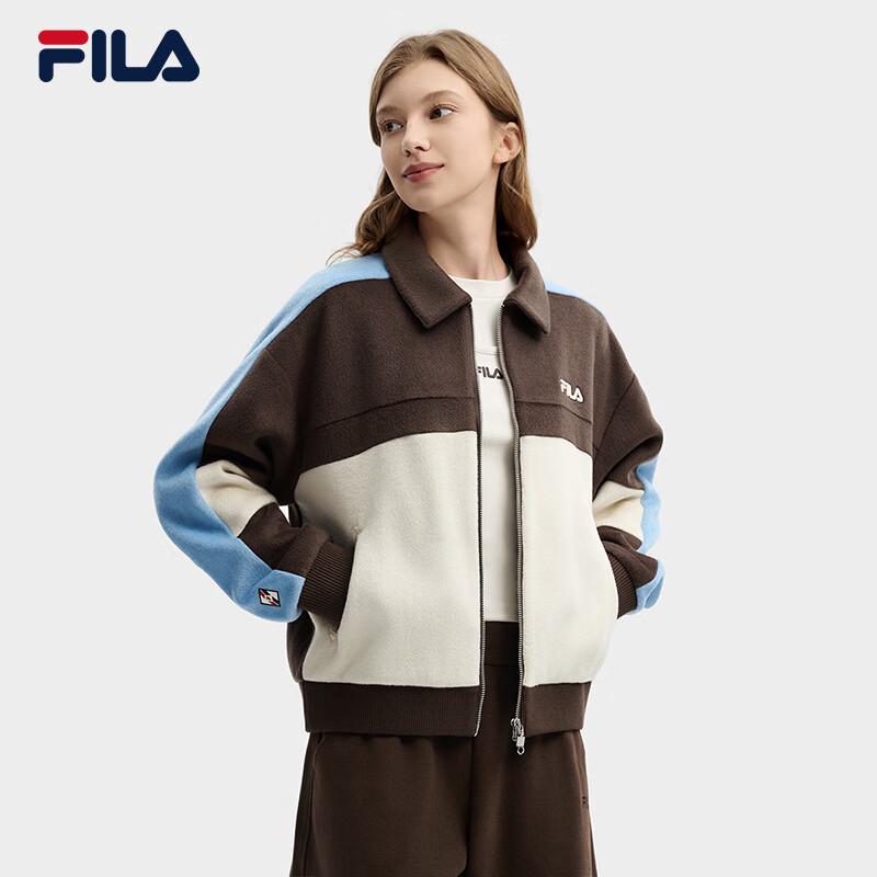 FILA Women's Yang Mi Style Colorblock Hooded Wool Jacket