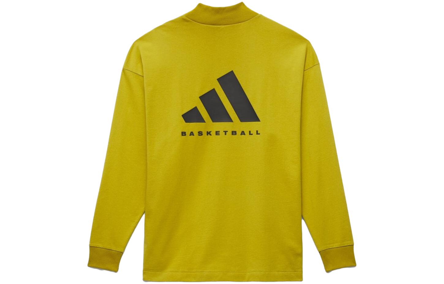 Adidas T Shirts Unisex Yellow Half Turtleneck Moderate Straight Fit IR8488 XL