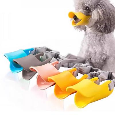 Duck Bill Dog Muzzle Anti Bite Soft Silicone Dog Mouth Cover with Adjustable Strap Puppy Muzzle To Prevent Barking Biting Chewing for Dogs