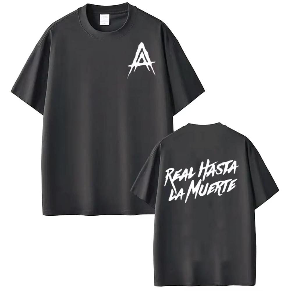 Rapper Anuel AA Real Hasta La Muerte T-shirt Harajuku Fashion Short Sleeve T Shirt Men's Women Hip-hop Punk Cotton Sports Tshirt