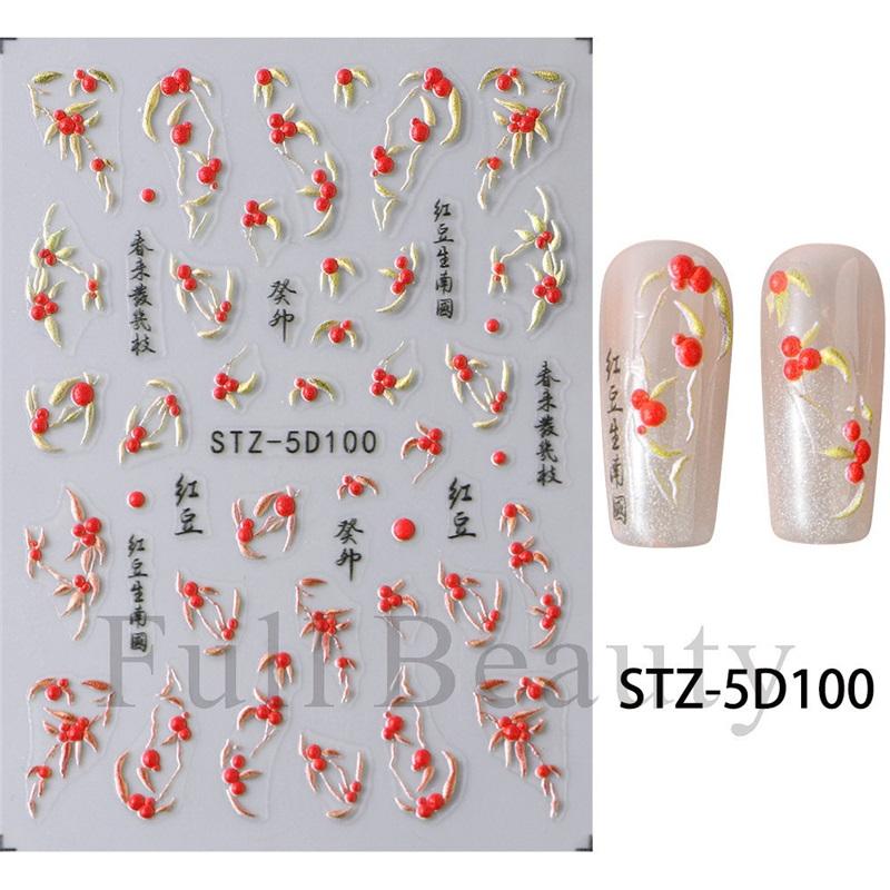 New Nail Art Stickers 5D Embossed Three-dimensional Cartoon Halloween Multi-color Insect Simulation Nail Stickers