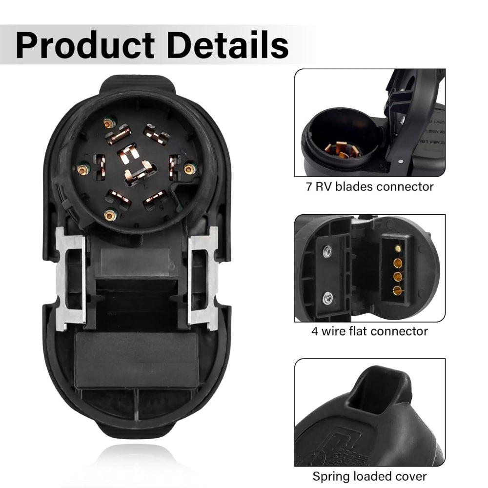 Electrical Towing Adapter 4 Pin 7 Pin Connector For Ford F150 F250 F350 Trailer Light Wiring Plug Socket FU5Z 14489 A Parts