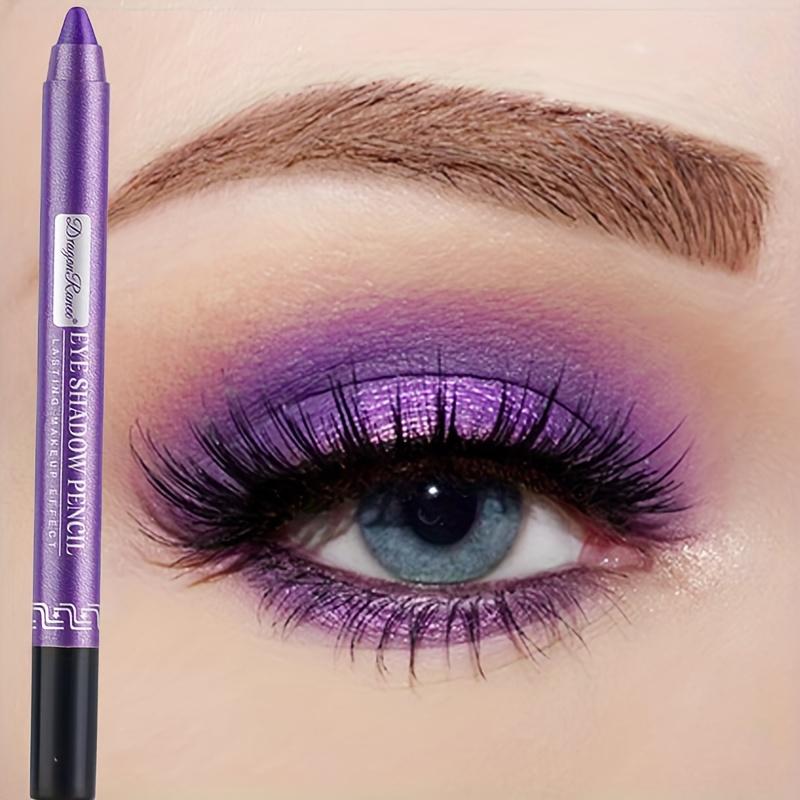 Crayon Eyeliner et Ombre à Paupières Violet Irisé Waterproof, Métallique Longue Tenue Application Facile Maquillage Yeux, Teinte Pigmentée Intense