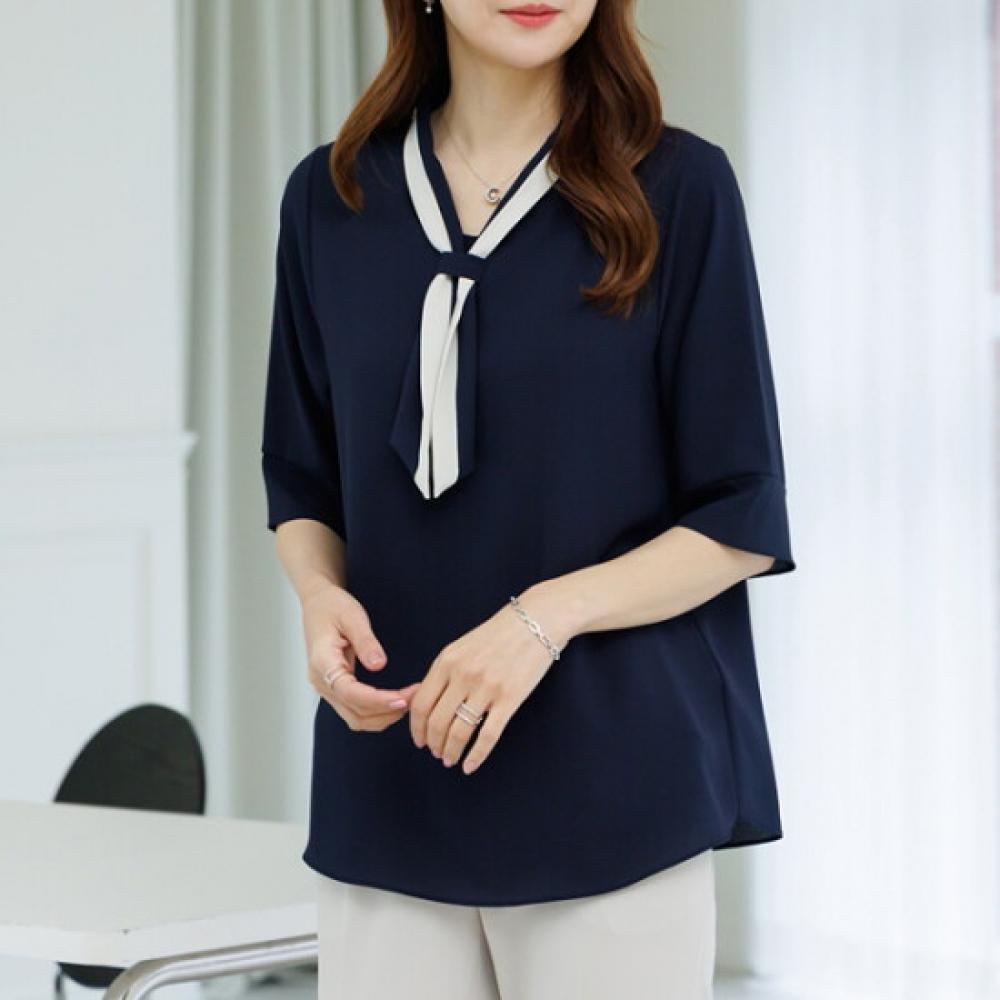 Dedra Tight Blouse   99size  Color Block Tbd3214
