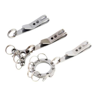Stainless Steel Suspension Pocket Clip Key Holder with Keychain Belt Clip