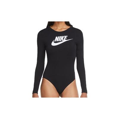 Long Sleeve One Piece Swimsuit Women Swimwear Black CU6503-010