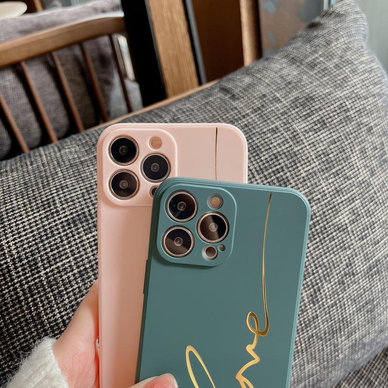 Buy For iPhone 13 12 11 Pro Max 14 XR XS 7 8 SE 2022 Font Love Bronzing