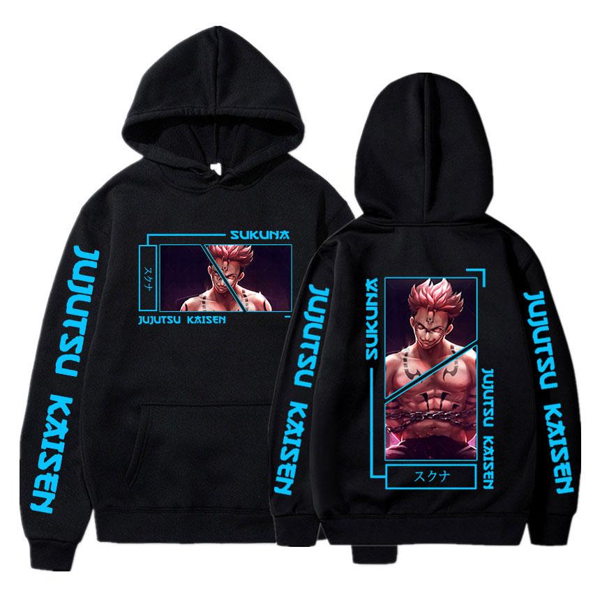

Anime Jujutsu Kaisen Hoodie Funny Ryomen Sukuna Hoodies Vintage Oversized Hooded Long Sleeves Men Women Clothes M