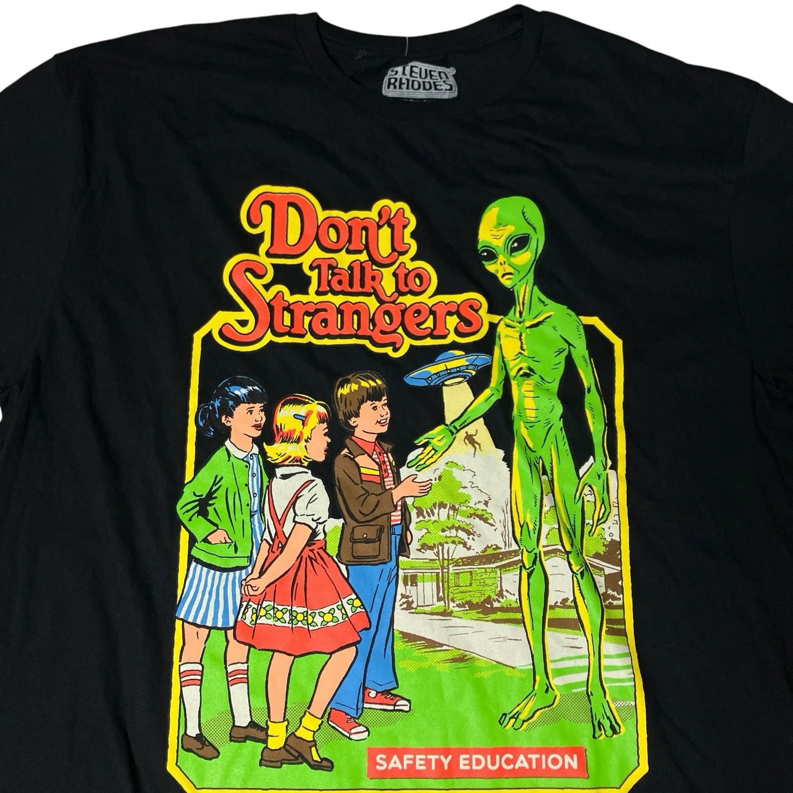 Steven Rhodes T Shirt Mens XL Alien UFO Funny Graphic Retro Streetwear Novelty S