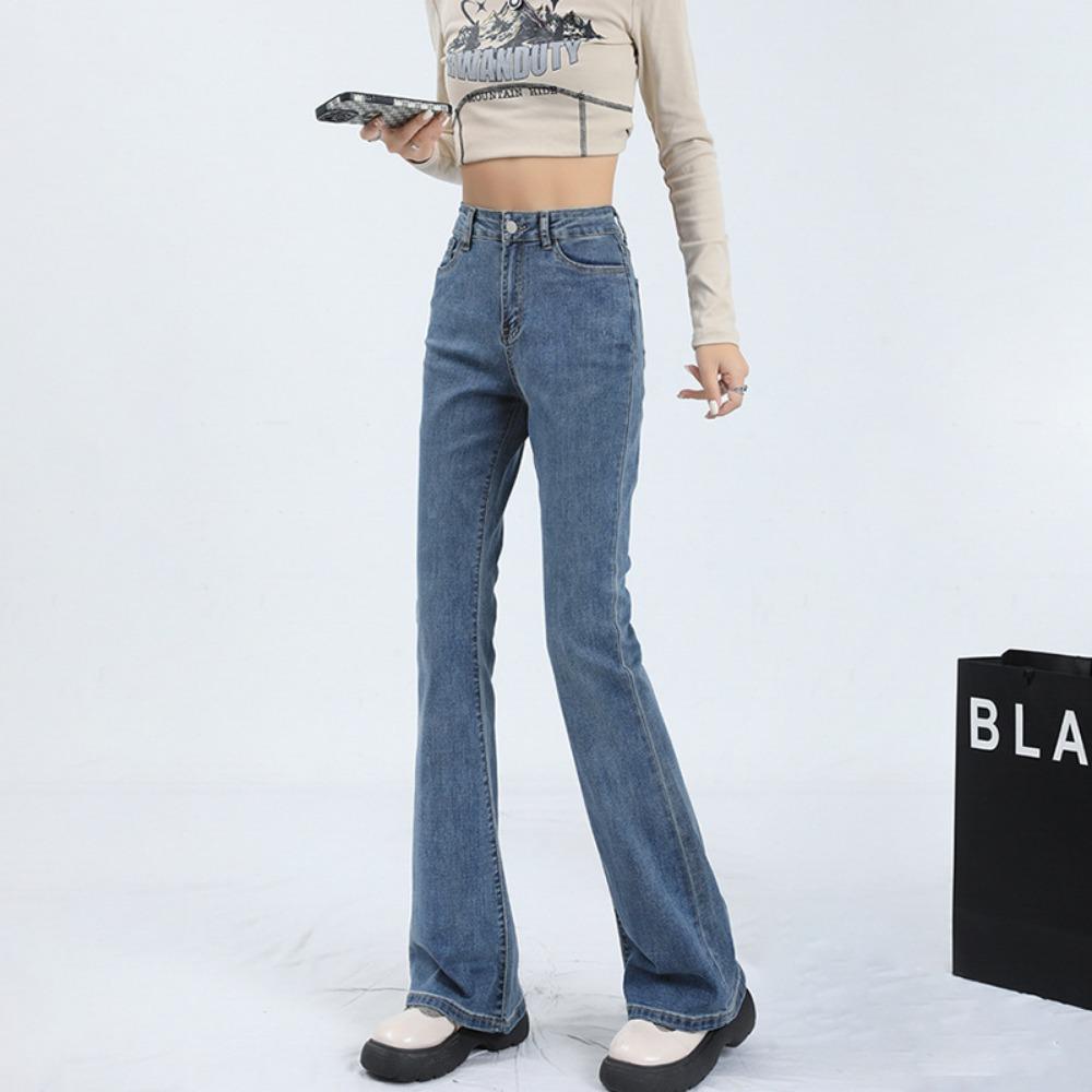 American Retro Micro-pull Jeans Autumn and Winter 2025 New Women's High-waisted Thin Small Flared Horseshoe Pants
