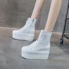 Mote Høst Ekte Skinn 10CM Supertykk Såle Plattform Kile Skjult Hæl Støvler Sko Glidelås Vinterstøvler Ankel Varm Ankelstøvletter