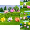 Colorful Mini Resin Cow Figurines For Creative Diy Garden Decoration