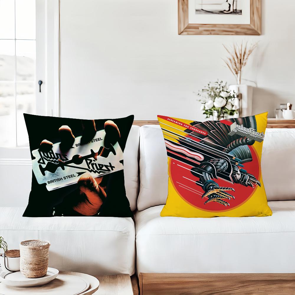 Rock Band J-Judas P-Priest  Pillow Case Office Cushions Suitable For Sofa Car Bedroom Decorative Cushion Cover