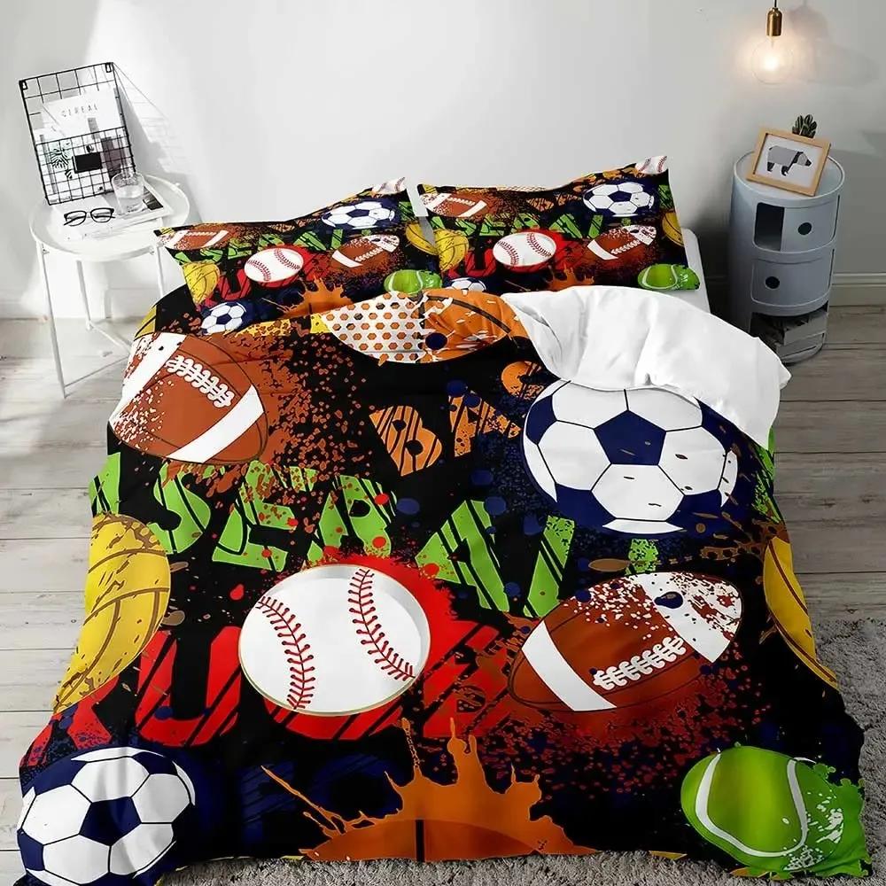 American Football Duvet Cover Set,Sports Bedding Set,Navy Blue Comforter Cover Set,Inspirational Gifts for Men Boyfriend Husband