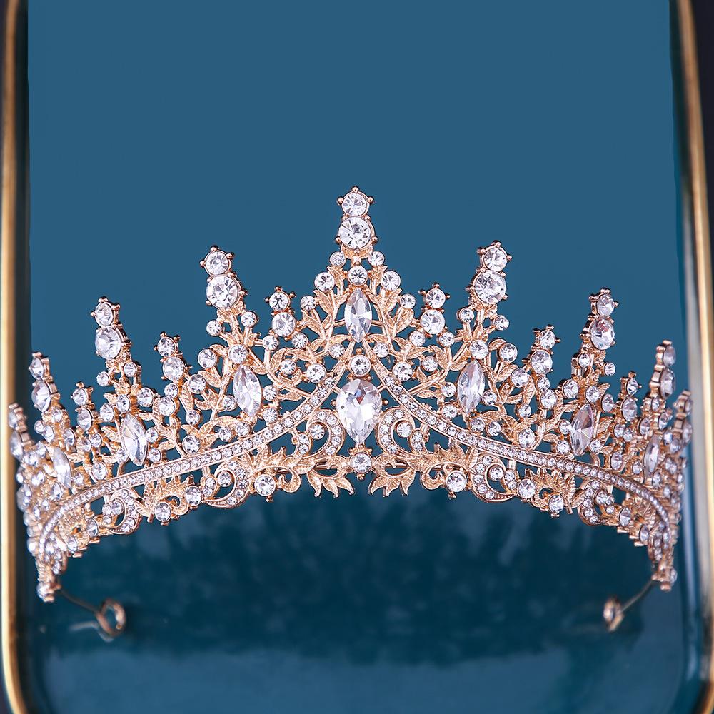 

DIEZI Baroque Bridal Crown Full Crystal Hair Dress Accessories Tiara For Women Wedding Rhinestone Crown Headwear Hair Jewelry