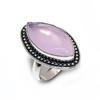 Pink Chalcedony Gemstone Handmade 925 Steling Silver Jewelry Ring Size 8.5 t2l72
