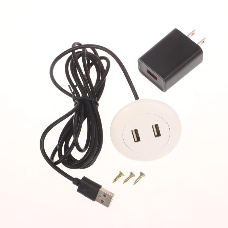 Embedded Desktop 2 Port Usb2.0 To Usb Charge Connector 5V 2A Extension Cord Mobile Tea Table Sofa Concealed Fast Charging Cable
