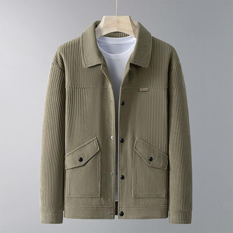 Spring and Autumn Jacket New Fashion Fashion Men's Loose American Top Jacket Lapel Temperament Casual