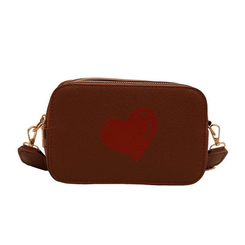 Chic Heart Print Small Square Bag For Women In Stylish Urban Minimalist Design
