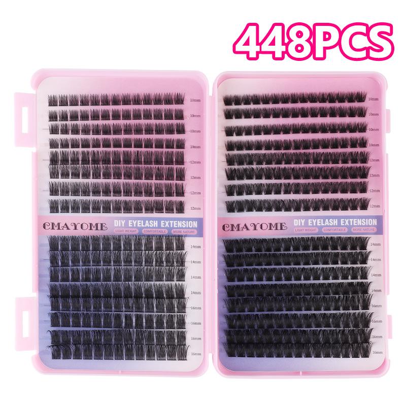 

448 Пучков Смешанные Толстые D-Song Набор Одинарных Пучков Накладных Ресниц 10-16Мм Сделай Сам Сегментированные Ресницы