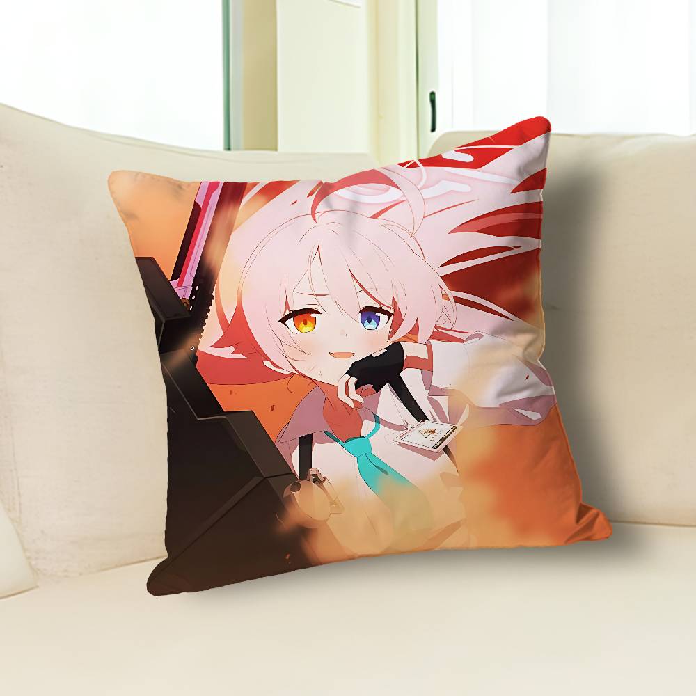 Cute T-Takanashi H-Hoshino Blue Print Pillow Case Aesthetic Bedroom Decor 30x30 40x40 45x45 50x50 60x60 65x65cm
