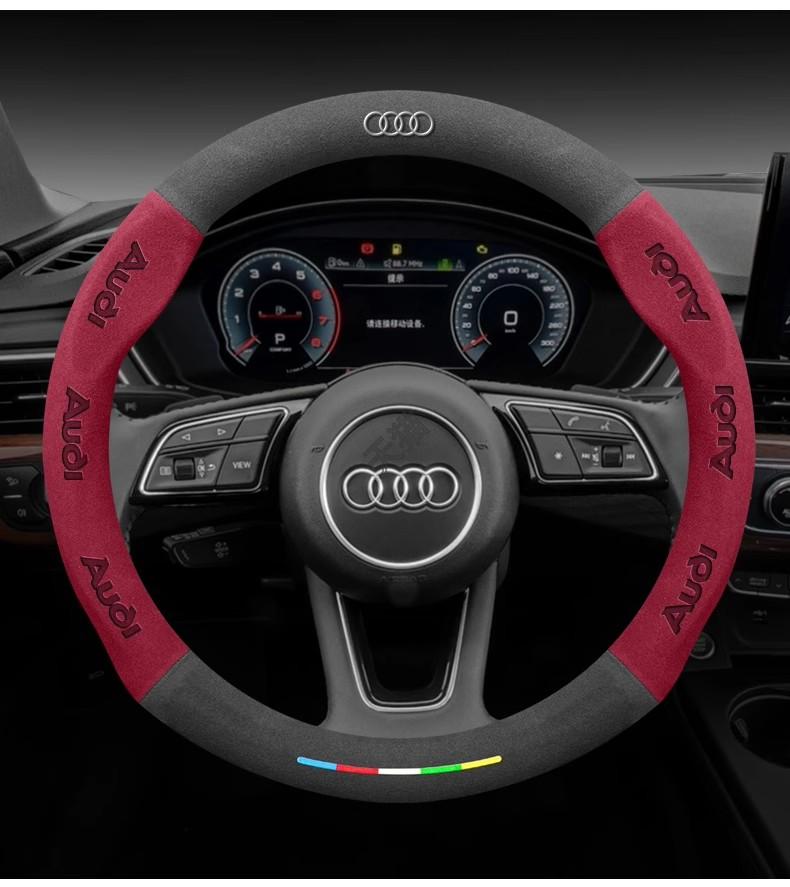 Potah volantu pro Audi ABT A1 A2 A3 A4 A5 A6 A7 A8 Q2 Q3 Q4 Q5 Q7 Q8 TT RS3 RS4 RS5 RS6 RS7 S3 S4 S5 S6 S7 S8 S line