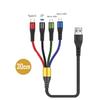 4 In 1 Charging Cable for Multiple Devices Charging Cable 5V 3 In 1 Universal USB Cable with IP/Micro USB/ Type C Port Cord
